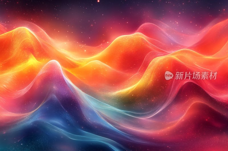 绚丽多彩的梦幻波浪背景