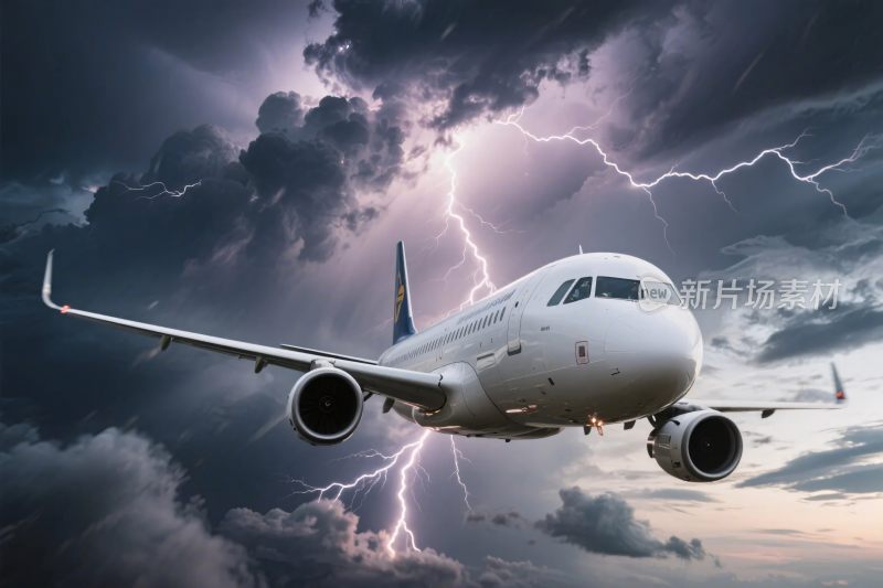 飞机遇雷暴飞行场景