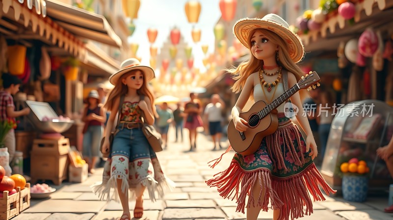 阳光下的街头音乐