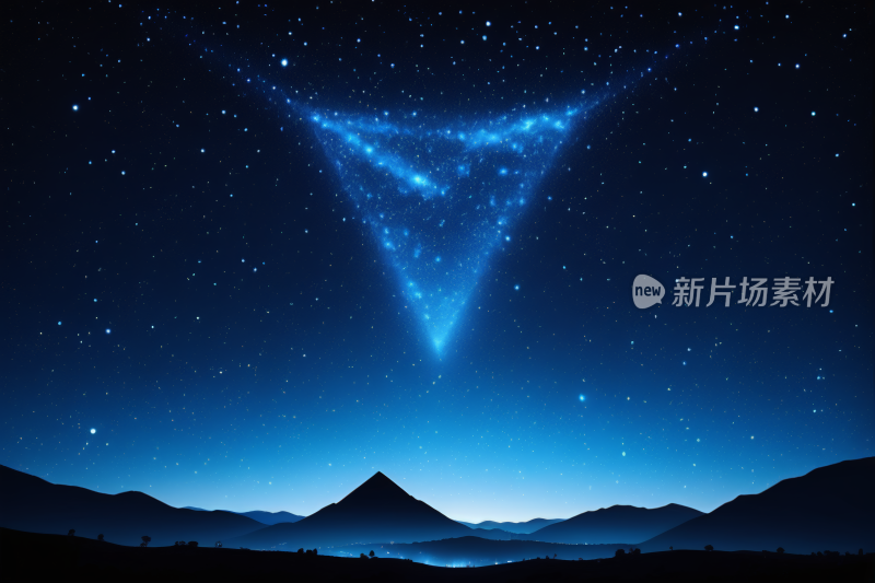 星空夜空中间一个三角形的三角形背景图片