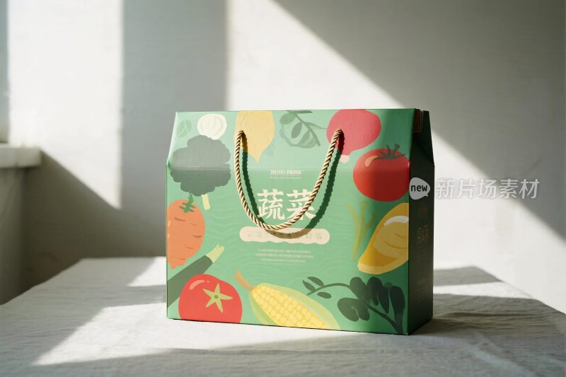 蔬菜图案手提袋展示