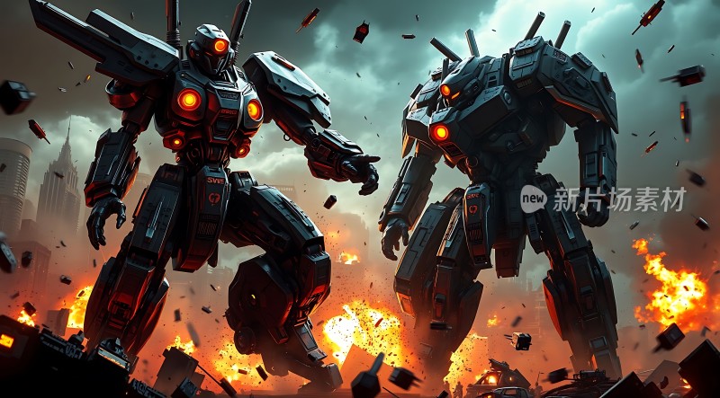 机械巨兽战火中屹立