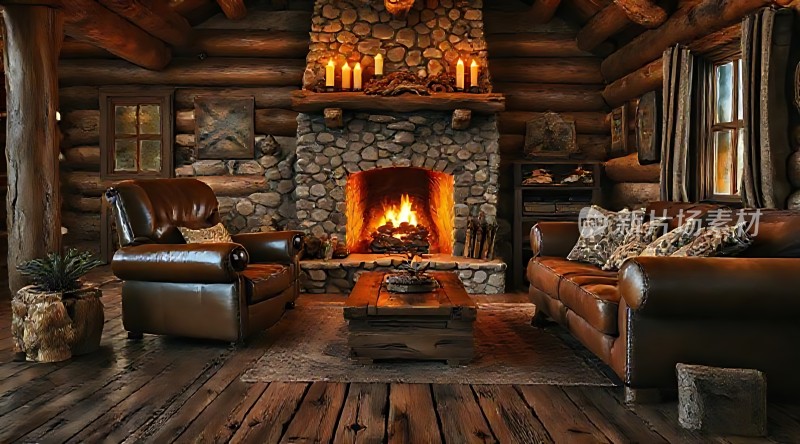 温馨木屋 fireplace ambiance