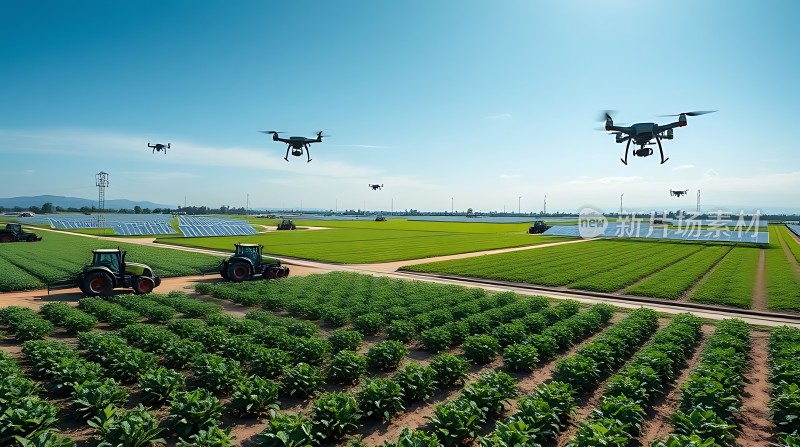 科技助力农业无人机与拖拉机协同作业