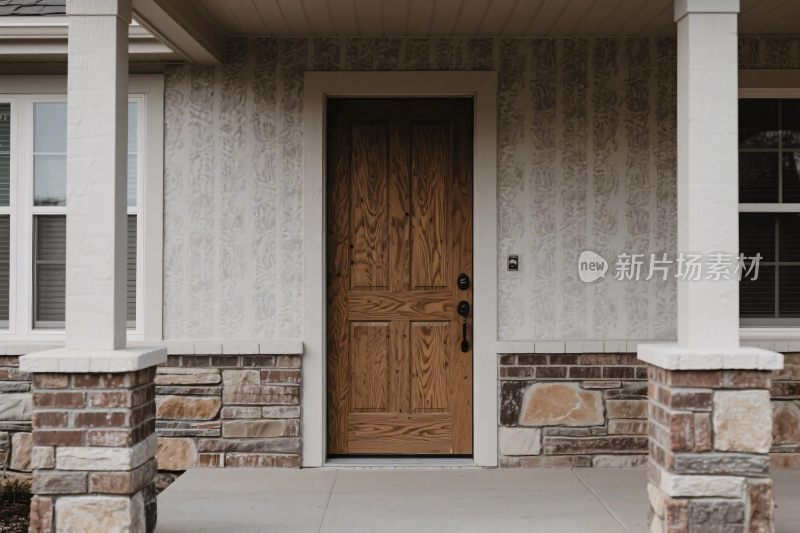 房屋木门与门廊