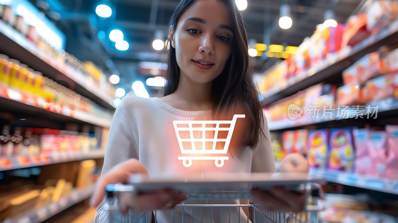 新片场素材  购物车里的美食世界