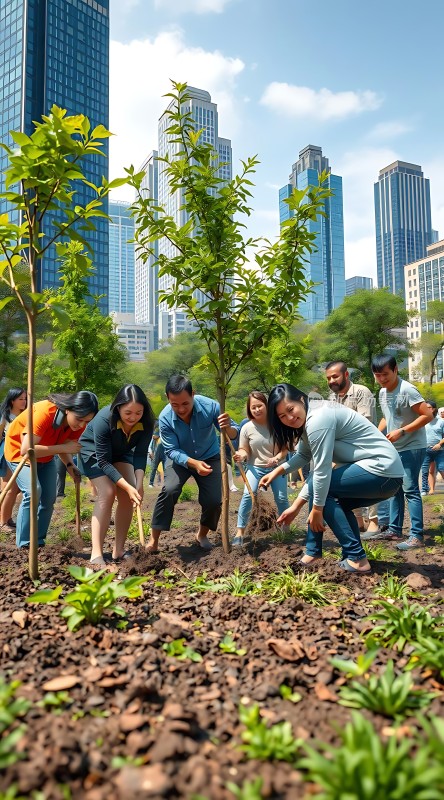 城市绿化共筑绿色家园