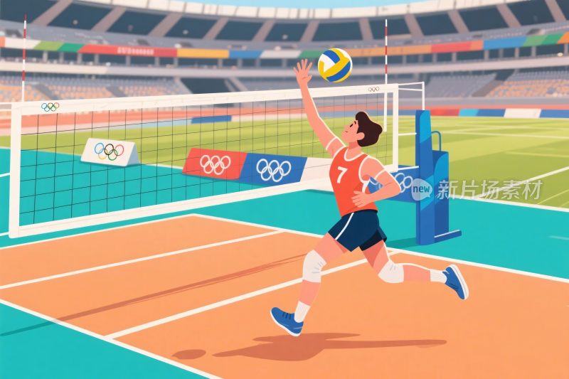 排球竞技插画
