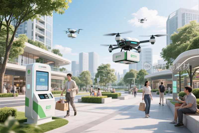 未来城市无人机配送场景