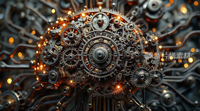 机械之心齿轮与光线的交织