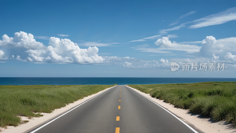 空旷的公路高清风景图片