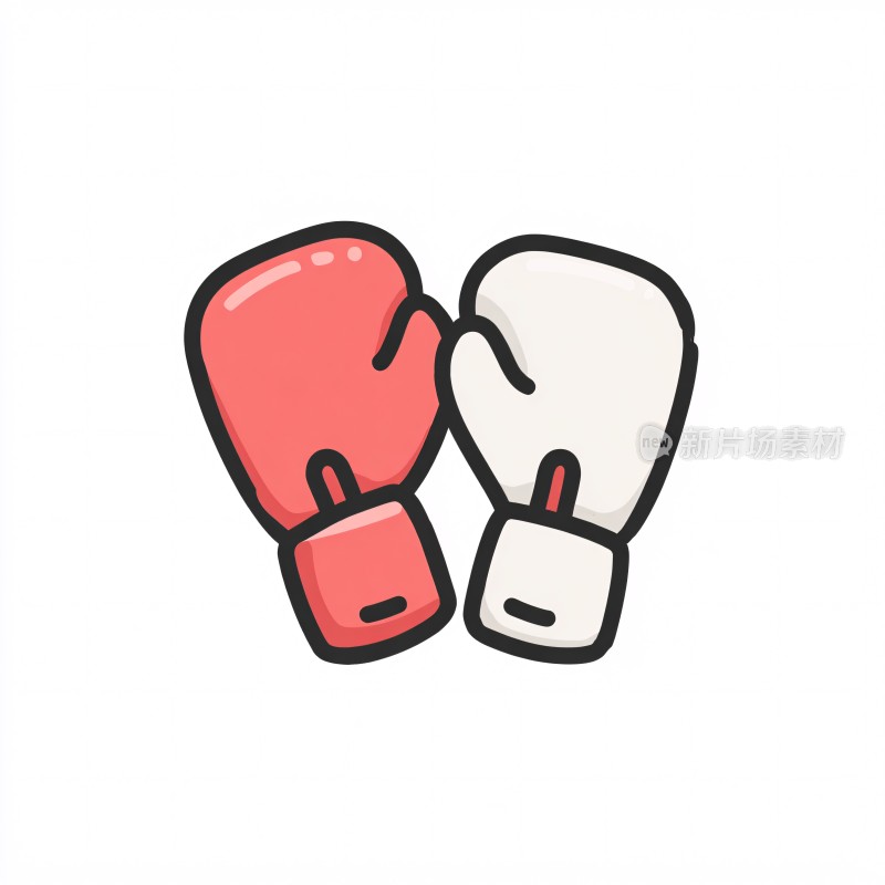 卡通风格拳击手套插画