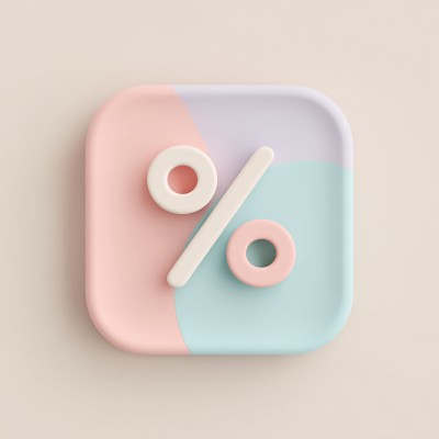 彩色百分比符号图标 彩色百分比符号图标