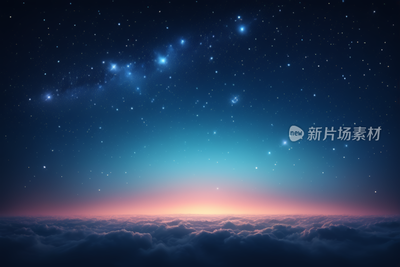 有云彩和星星的星空高清背景图片