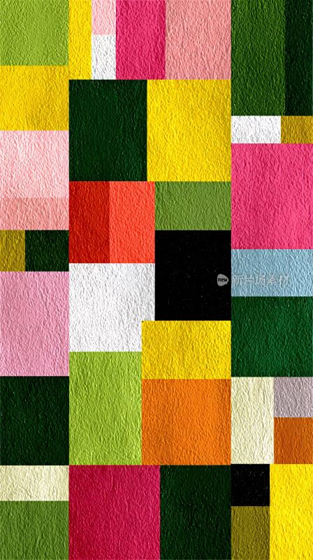 多彩方块拼接抽象图案