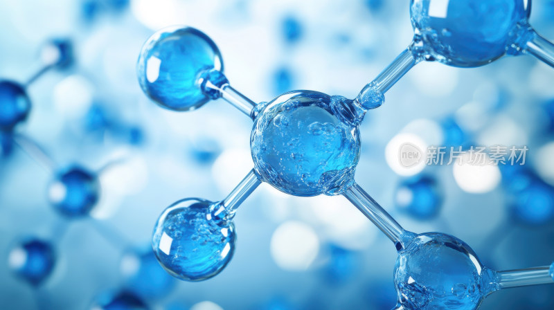 分子结构生物医疗蓝色科技抽象背景