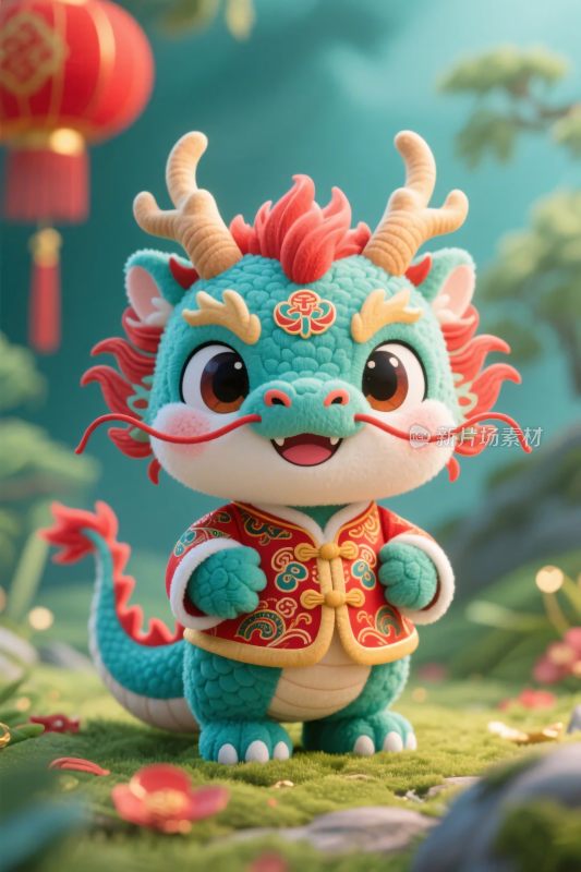 卡通小龙传统插画