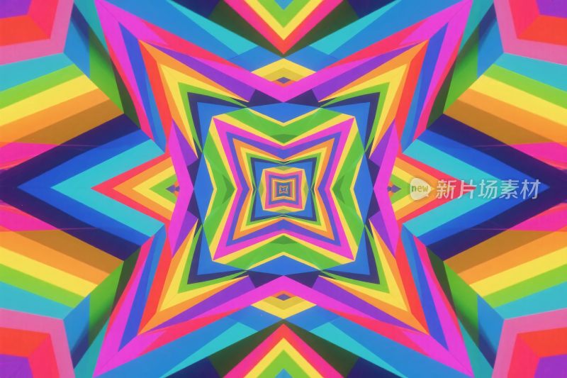 彩色几何对称艺术图案