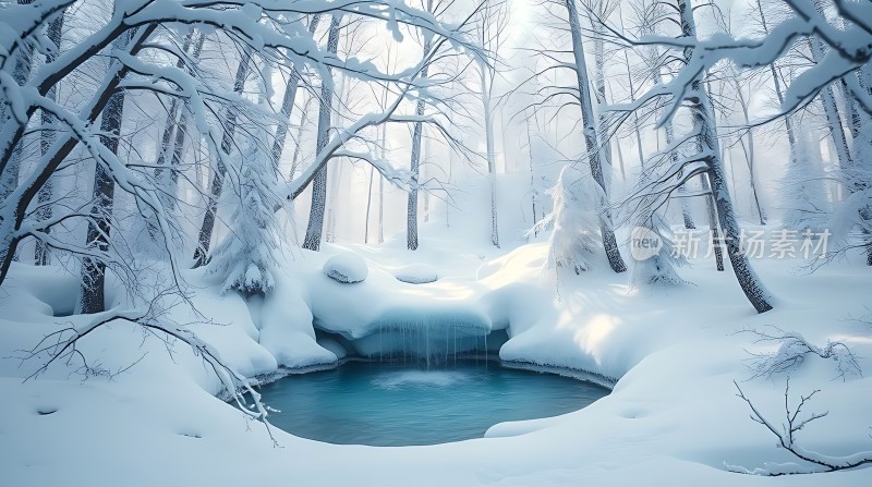 雪林秘境静谧温泉