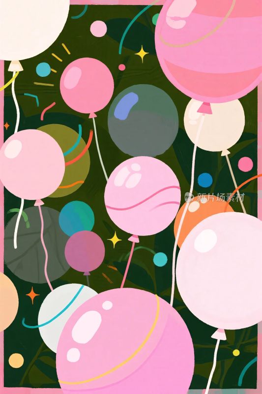 彩色气球插画