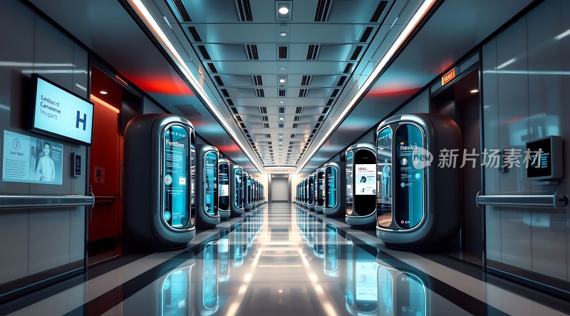 未来科技感医院走廊