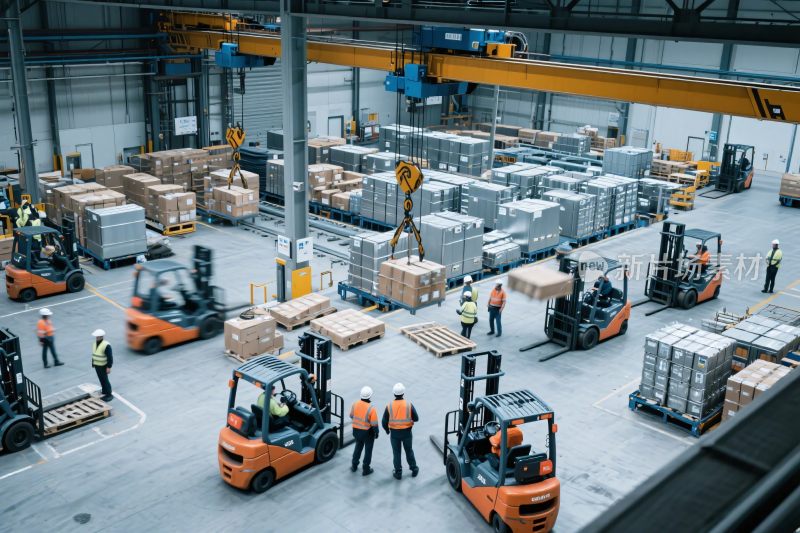 大型仓库叉车作业场景