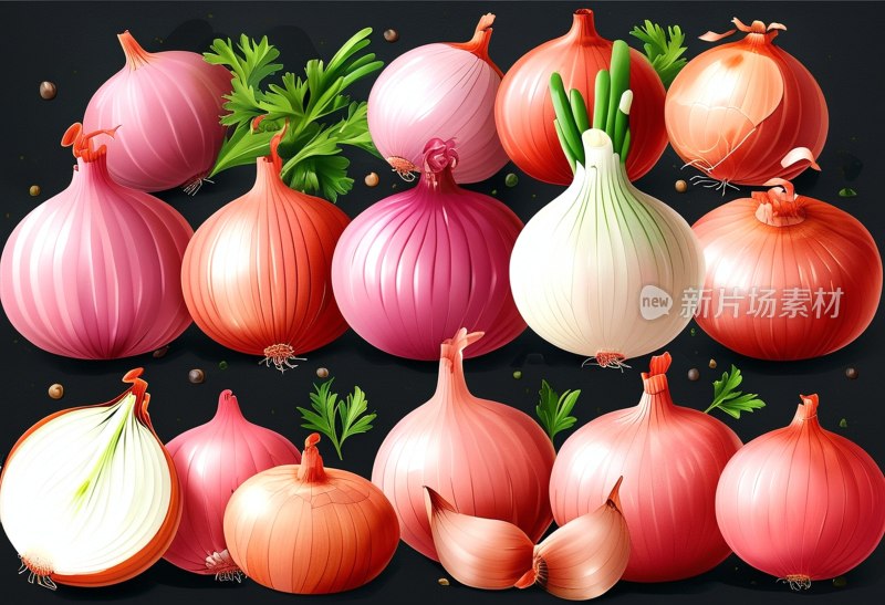 多彩蔬菜水果插画