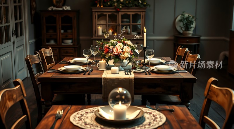 温馨烛光晚餐浪漫氛围营造
