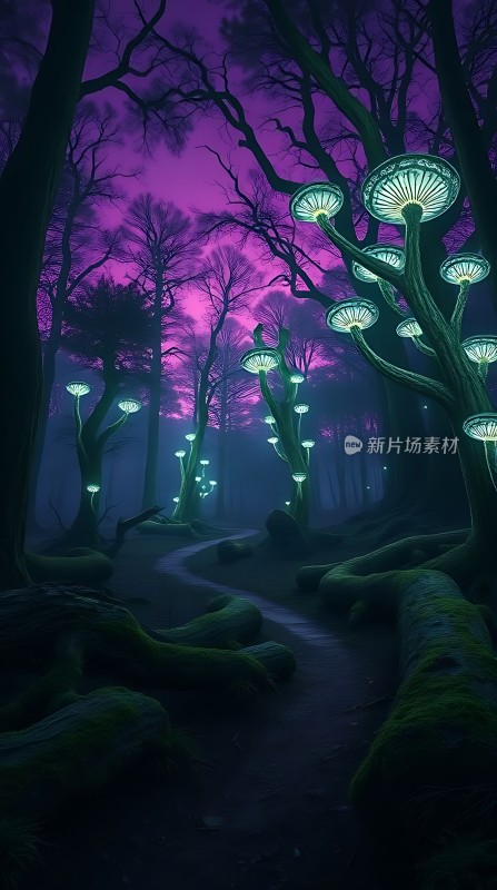 神秘森林夜光之路