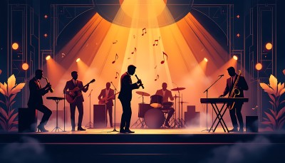 舞台灯光下的乐队演出 舞台灯光下的乐队演出