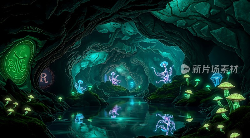 神秘洞穴荧光生物与奇幻世界