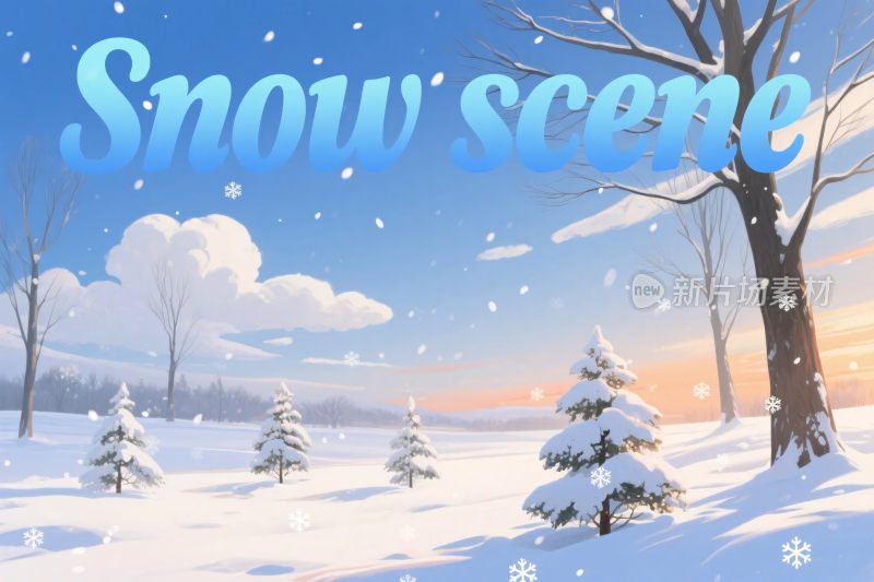 冬日雪景插画