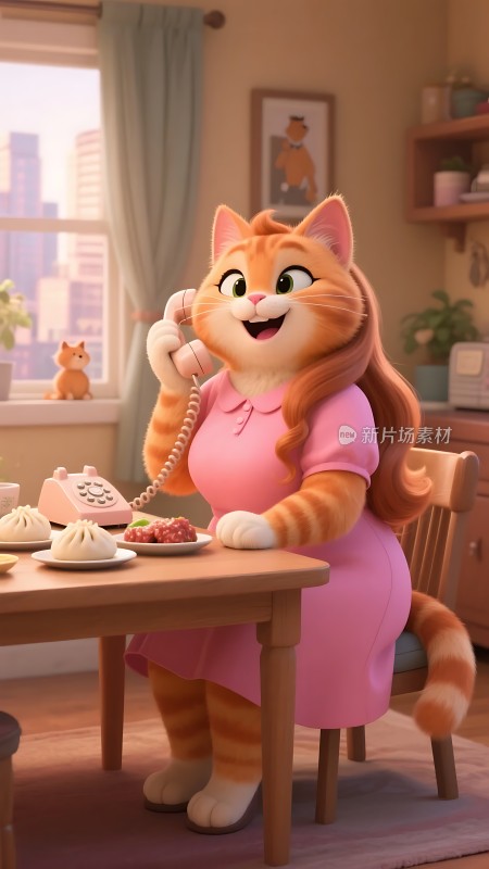 橘猫女士优雅通话