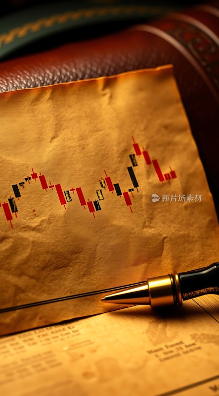 金融分析蜡烛图与钢笔的结合
