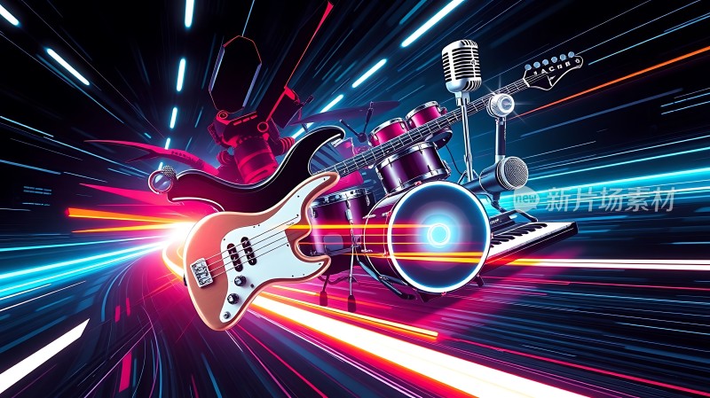 音乐风暴电吉他和架子鼓的炫彩交响曲