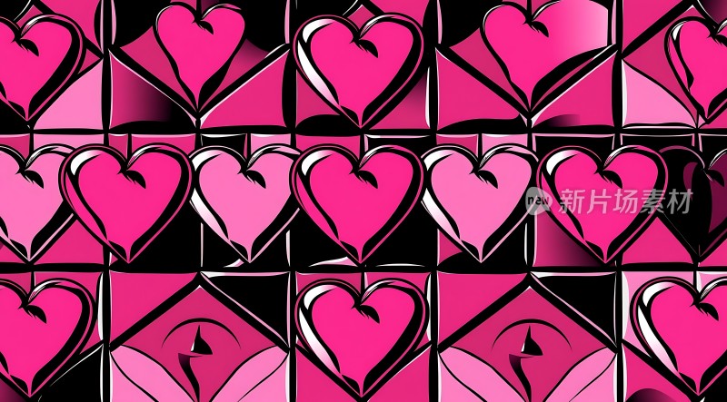 粉色爱心图案背景