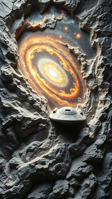 宇宙飞船穿越星系洞