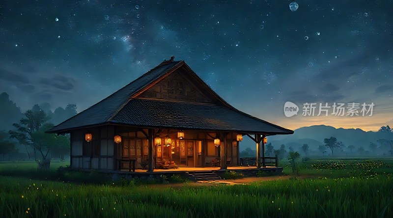 星空下的温馨小屋
