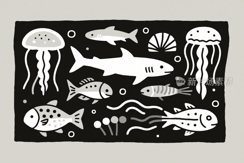 海洋生物矢量插画