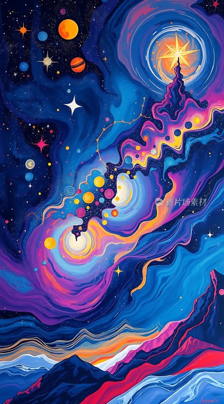 宇宙奇观星云与行星的梦幻之旅