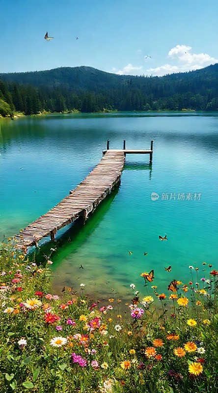 湖畔花语宁静致远