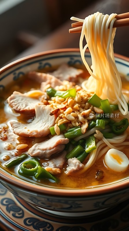 热腾腾牛肉面香辣可口令人垂涎欲滴！