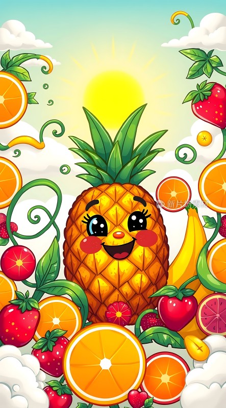 阳光下的水果派对