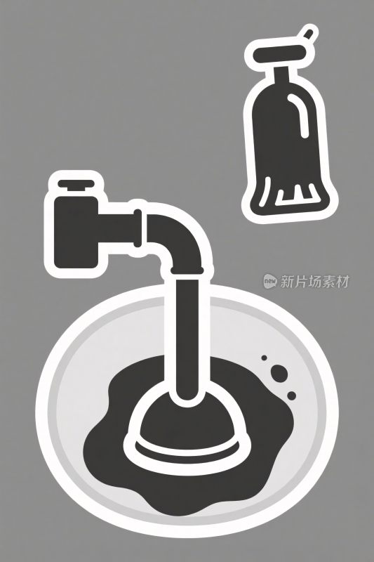 水龙头清洁插画图标