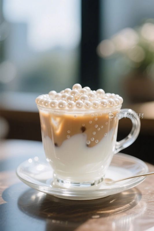 珍珠奶茶饮品特写