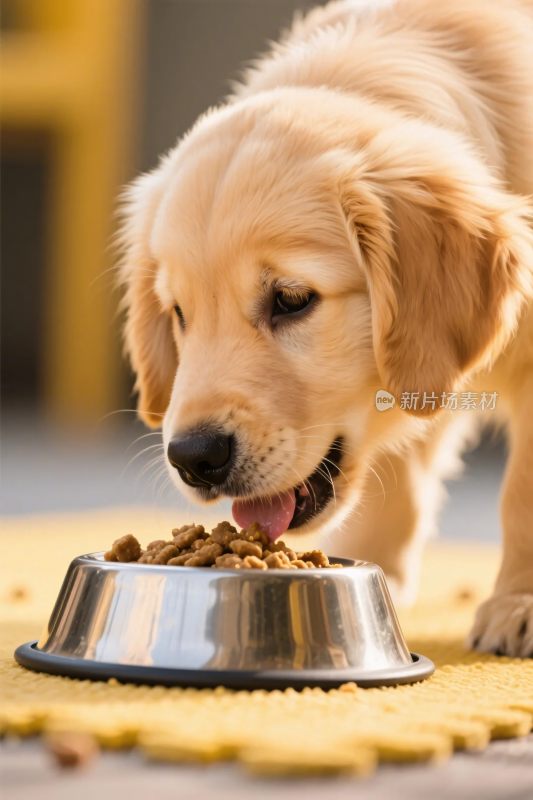 小狗进食画面