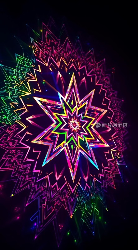 多彩星芒闪耀夜空