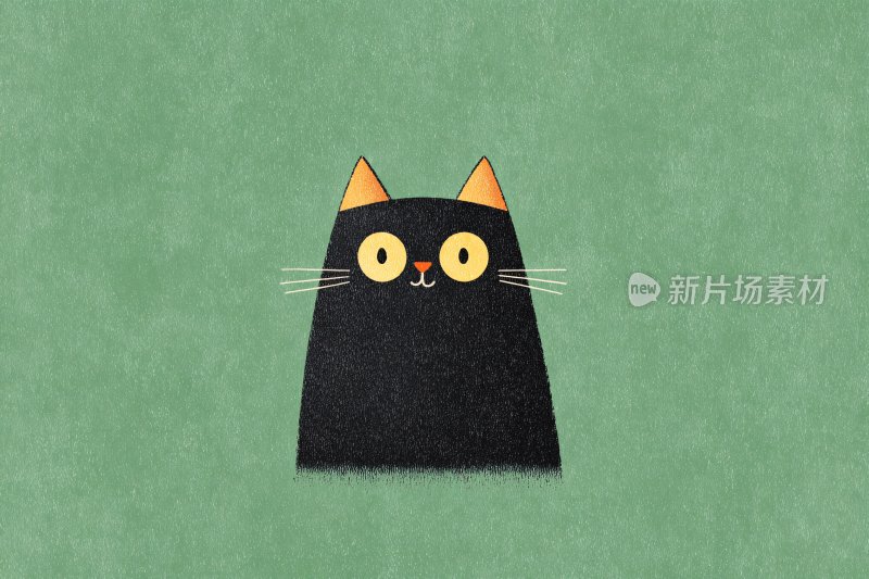 可爱黑猫插画