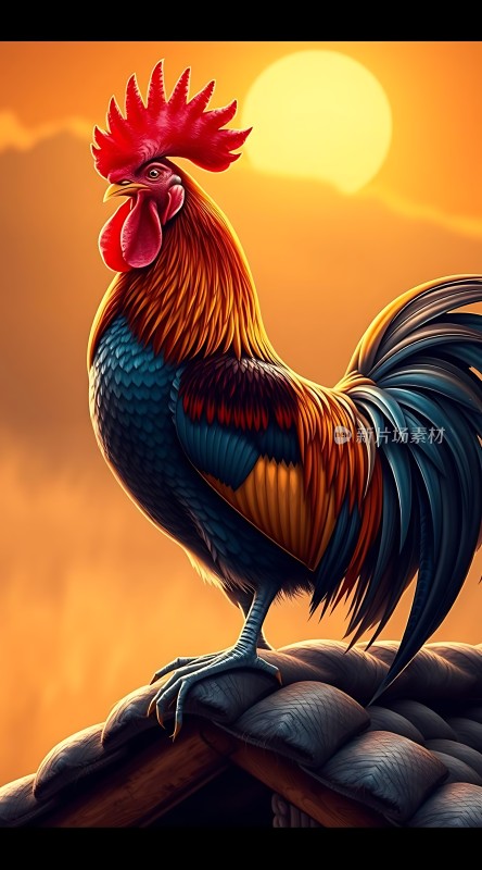 雄鸡报晓迎朝阳