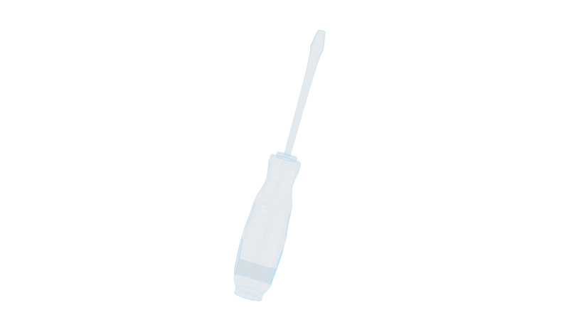 螺丝刀常用工具螺丝金属科幻透明网格线框